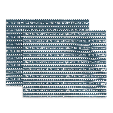 CoastL Studio Modern Boho Mudcloth Ocean Blue Placemat