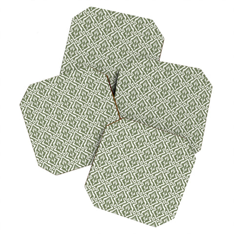 CoastL Studio Modern Ikat Lush Green Coaster Set