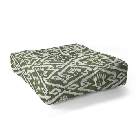 CoastL Studio Modern Ikat Lush Green Floor Pillow Square