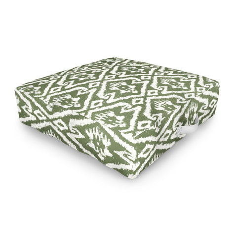 CoastL Studio Modern Ikat Lush Green Outdoor Floor Cushion