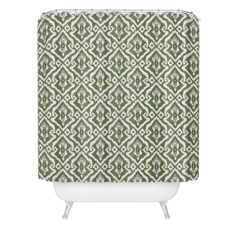 CoastL Studio Modern Ikat Lush Green Shower Curtain