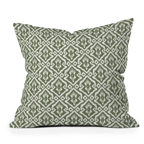 CoastL Studio Modern Ikat Lush Green Outdoor Throw Pillow