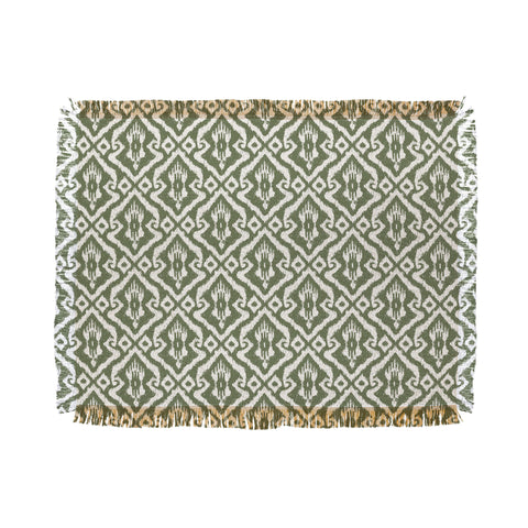 CoastL Studio Modern Ikat Lush Green Throw Blanket