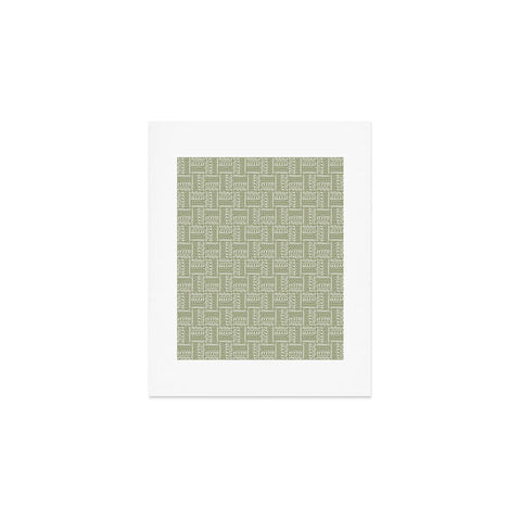 CoastL Studio Mudcloth Doodle Squares Lush Art Print