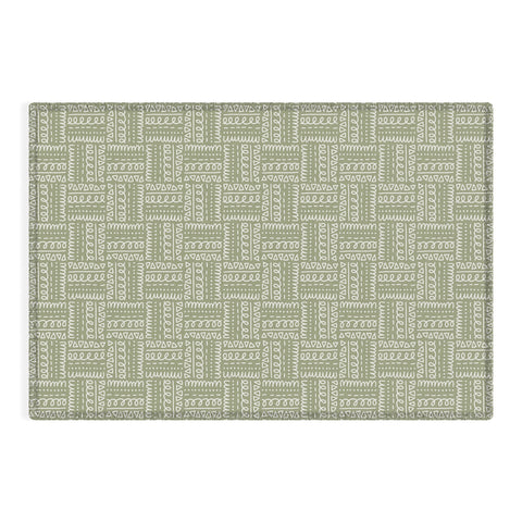 CoastL Studio Mudcloth Doodle Squares Lush Outdoor Rug