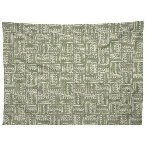 CoastL Studio Mudcloth Doodle Squares Lush Tapestry