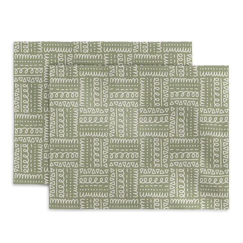 CoastL Studio Mudcloth Doodle Squares Lush Placemat