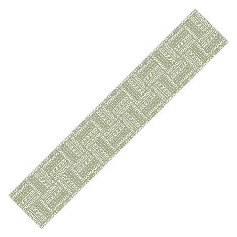 CoastL Studio Mudcloth Doodle Squares Lush Table Runner