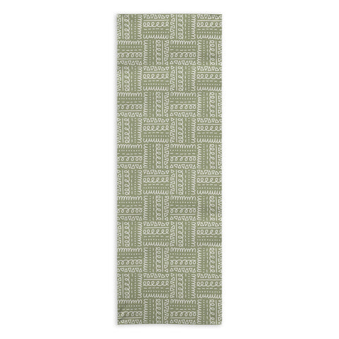 CoastL Studio Mudcloth Doodle Squares Lush Yoga Towel