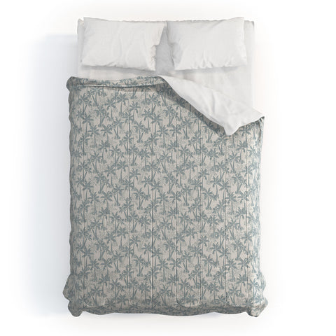 CoastL Studio Palm Forest Coastal Blue Comforter