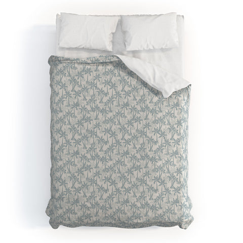 CoastL Studio Palm Forest Coastal Blue Duvet Cover