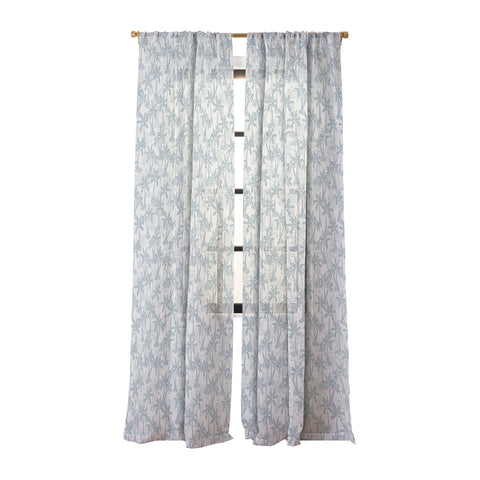 CoastL Studio Palm Forest Coastal Blue Sheer Window Curtain