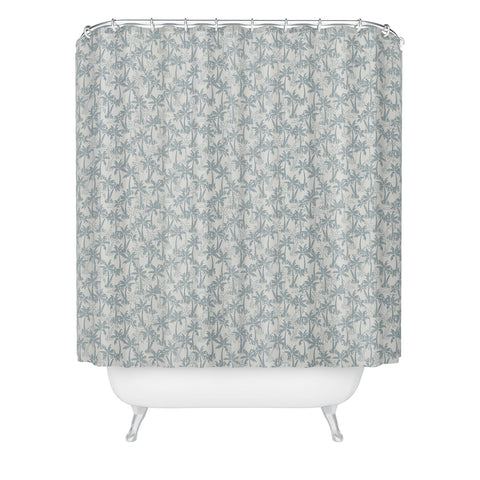 CoastL Studio Palm Forest Coastal Blue Shower Curtain