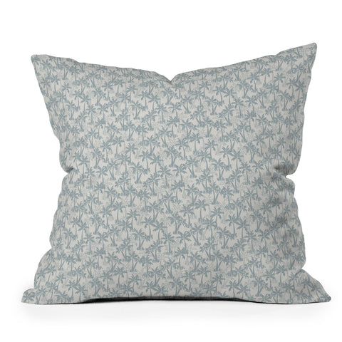 CoastL Studio Palm Forest Coastal Blue Throw Pillow