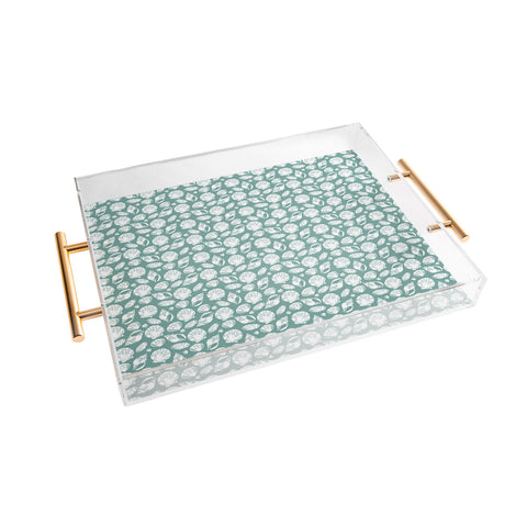 CoastL Studio Shells Teal Acrylic Tray