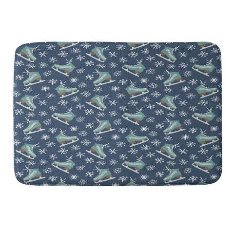 CoastL Studio Snowy Ice Skates Memory Foam Bath Mat
