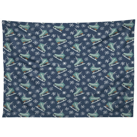 CoastL Studio Snowy Ice Skates Tapestry