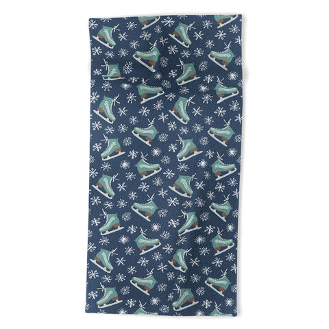 CoastL Studio Snowy Ice Skates Beach Towel
