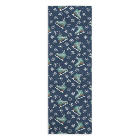 CoastL Studio Snowy Ice Skates Yoga Towel