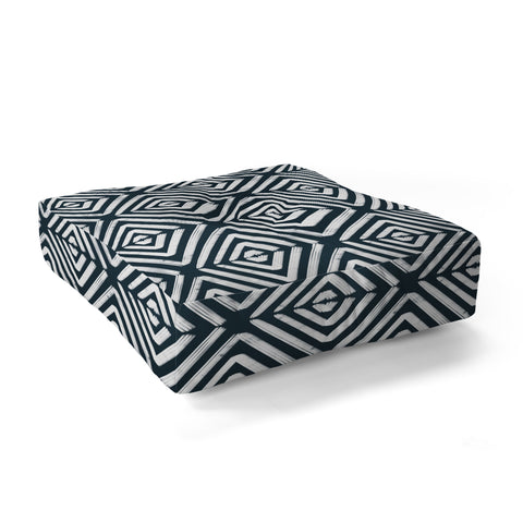 CoastL Studio Stacked Arrows Navy and White Floor Pillow Square
