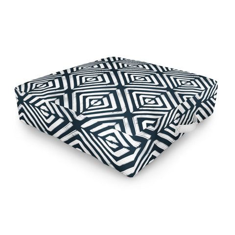 CoastL Studio Stacked Arrows Navy and White Outdoor Floor Cushion