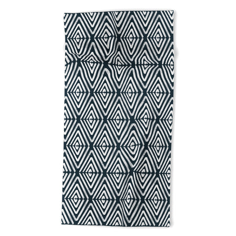 CoastL Studio Stacked Arrows Navy and White Beach Towel
