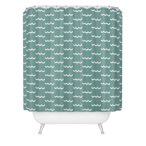 CoastL Studio Waves Press On Shower Curtain