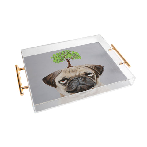 Coco de Paris A pug with a tree Acrylic Tray