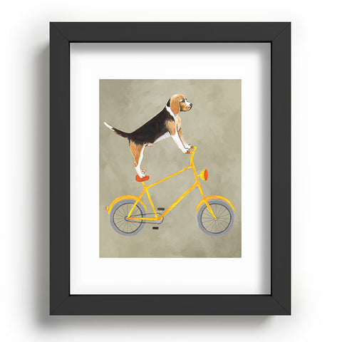 Coco de Paris Beagle on bicycle Recessed Framing Rectangle