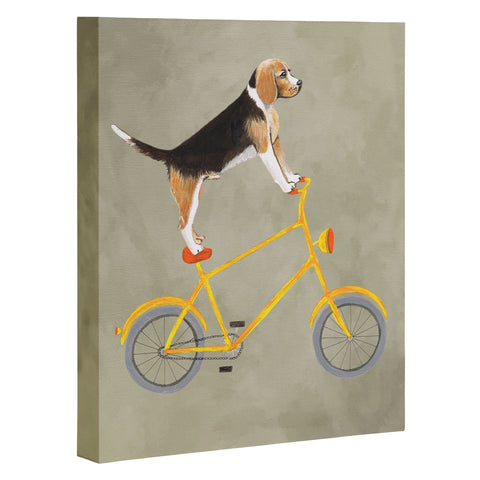 Coco de Paris Beagle on bicycle Art Canvas