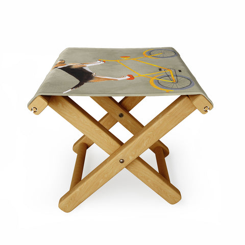 Coco de Paris Beagle on bicycle Folding Stool