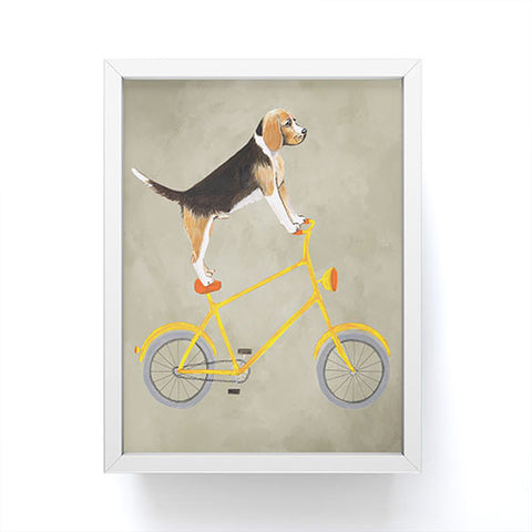 Coco de Paris Beagle on bicycle Framed Mini Art Print