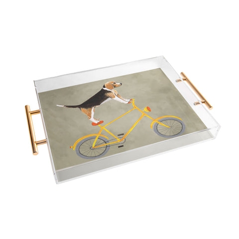Coco de Paris Beagle on bicycle Acrylic Tray