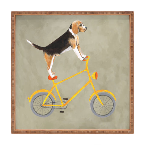 Coco de Paris Beagle on bicycle Square Tray