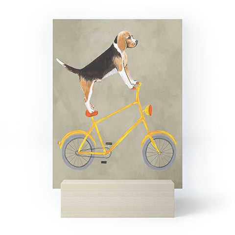 Coco de Paris Beagle on bicycle Mini Art Print
