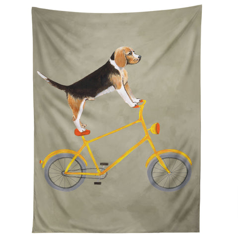Coco de Paris Beagle on bicycle Tapestry