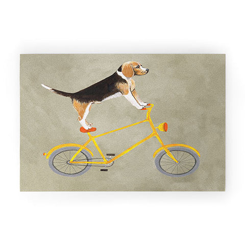 Coco de Paris Beagle on bicycle Welcome Mat