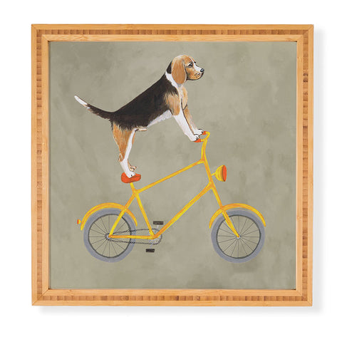 Coco de Paris Beagle on bicycle Framed Wall Art