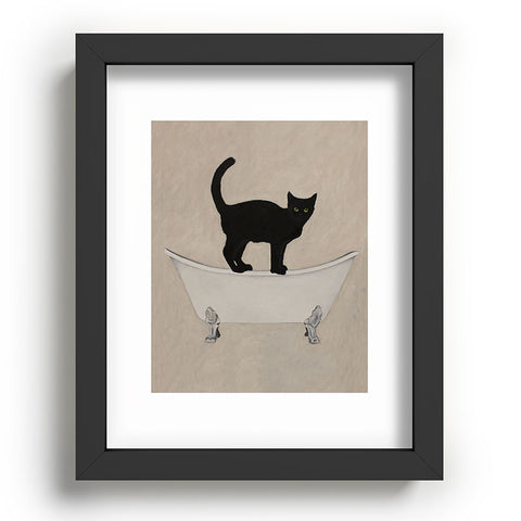 Coco de Paris Black Cat on bathtub Recessed Framing Rectangle