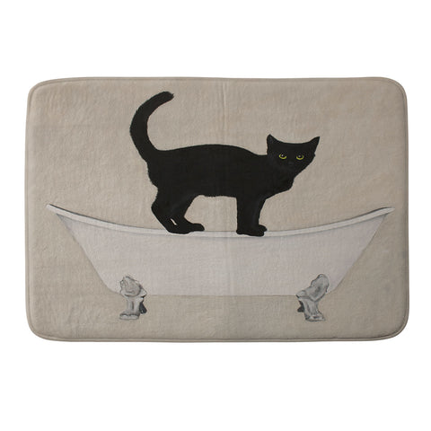 Coco de Paris Black Cat on bathtub Memory Foam Bath Mat