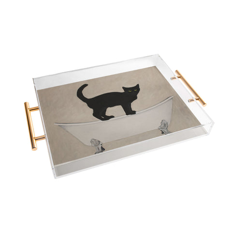 Coco de Paris Black Cat on bathtub Acrylic Tray
