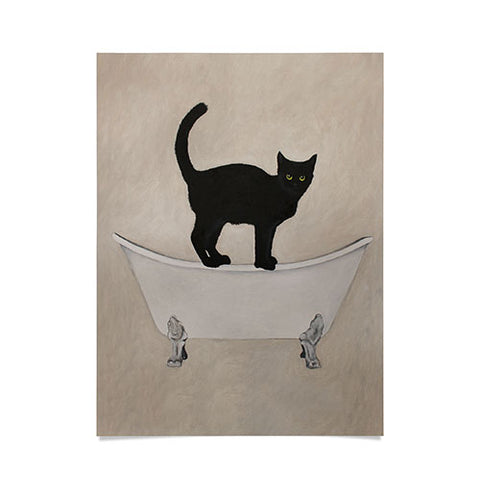 Coco de Paris Black Cat on bathtub Poster