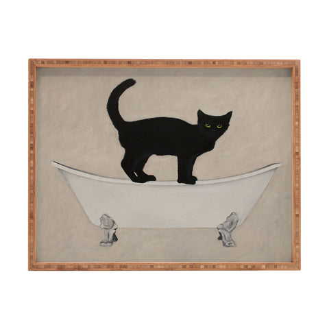 Coco de Paris Black Cat on bathtub Rectangular Tray