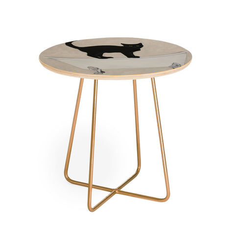 Coco de Paris Black Cat on bathtub Round Side Table