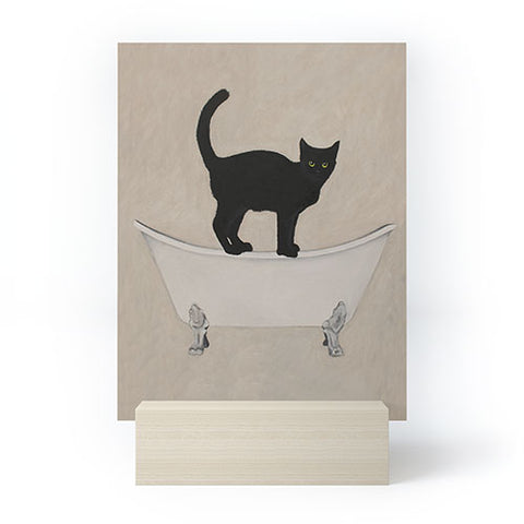 Coco de Paris Black Cat on bathtub Mini Art Print