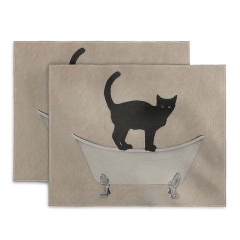 Coco de Paris Black Cat on bathtub Placemat