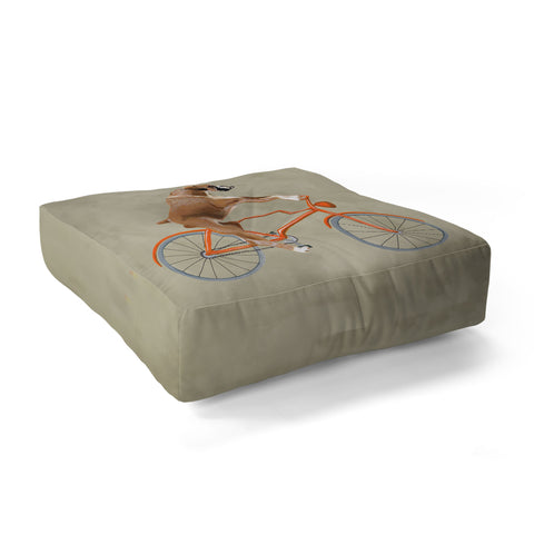 Coco de Paris Boxer on bicycle Floor Pillow Square