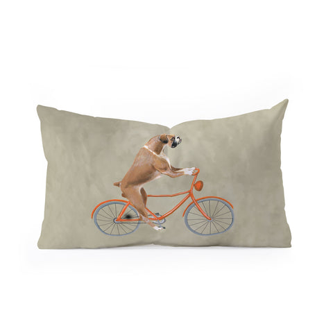 Coco de Paris Boxer on bicycle Oblong Throw Pillow