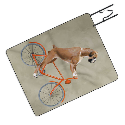 Coco de Paris Boxer on bicycle Picnic Blanket