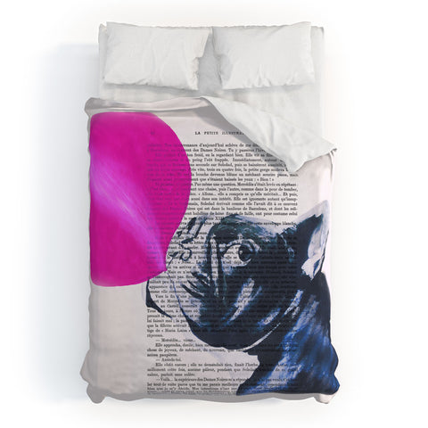 Coco de Paris Bulldog With Bubblegum 02 Duvet Cover